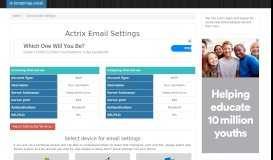 
							         Actrix Email Settings | actrix.co.nz SMTP, IMAP & POP Server								  
							    