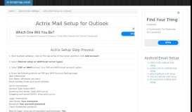 
							         Actrix mail Setup - Outlook | actrix.co.nz | SmtpImap								  
							    