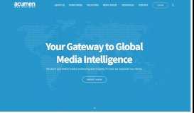 
							         Acumen – Your Gateway to Global Media Intelligence								  
							    