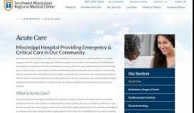 
							         Acute Care | Mississippi Acute Care Hospital								  
							    