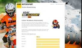 
							         ADAC Online-Nennformular / Online Entry Form - ADAC MX Academy								  
							    