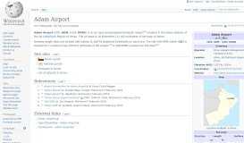
							         Adam Airport - Wikipedia								  
							    