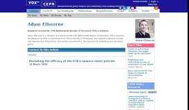 
							         Adam Elbourne | VOX, CEPR Policy Portal - VoxEU								  
							    