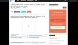
							         Adamawa State Polytechnic Student Portal - spyyola.safsrms.com ...								  
							    