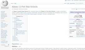 
							         Adams 12 Five Star Schools - Wikipedia								  
							    