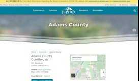 
							         Adams County | The Official Website of the State of Idaho - Idaho.gov								  
							    