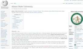 
							         Adams State University - Wikipedia								  
							    
