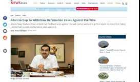 
							         Adani Group To Withdraw Defamation Cases Against The Wire ...								  
							    