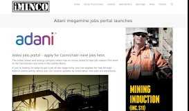 
							         Adani megamine jobs portal launches - 1000's of mining jobs advertised								  
							    