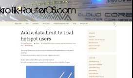 
							         Add a data limit to trial hotspot users | The (unofficial) Mikrotik ...								  
							    