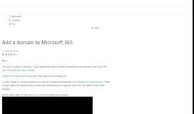 
							         Add a domain to Office 365 | Microsoft Docs								  
							    