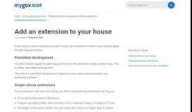 
							         Add an extension to your house in Scotland - mygov.scot								  
							    