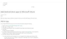 
							         Add Android store apps to Microsoft Intune | Microsoft Docs								  
							    