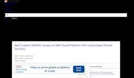 
							         Add Custom SAPUI5 Library to SAP Cloud Platform Fiori Launchpad ...								  
							    