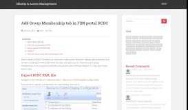 
							         Add Group Membership tab in FIM portal RCDC - Identity & Access ...								  
							    