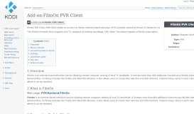 
							         Add-on:FilmOn PVR Client - Official Kodi Wiki								  
							    