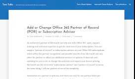 
							         Add or Change Office 365 Partner of Record (POR) or Subscription ...								  
							    