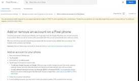 
							         Add or remove an account - Pixel Phone Help - Google Support								  
							    