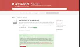 
							         Add Single-Sign-On for Jet Web Portal | Product Ideas - Jet Global								  
							    