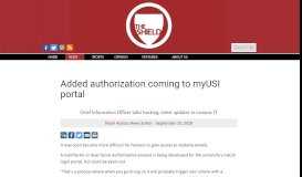 
							         Added authorization coming to myUSI portal - USI's The Shield								  
							    