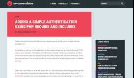 
							         Adding a simple authentication using PHP require and includes								  
							    