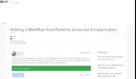 
							         Adding a WebMap from Portal to Javascript 4.x a... | GeoNet, The ...								  
							    
