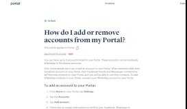 
							         Adding and Removing Accounts - Facebook Portal								  
							    