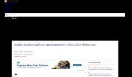 
							         Adding Existing SAPUI5 Applications in HANA Cloud Portal site ...								  
							    