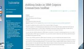 
							         Adding links in IBM Cognos Connection toolbar – CogKnowHow								  
							    