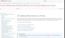 
							         Adding RSS Feeds to a Portal - Oracle Docs								  
							    