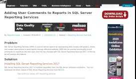 
							         Adding User Comments to Reports in SQL Server Reporting Services								  
							    