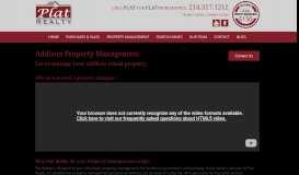 
							         Addison Property Management - Plat Realty								  
							    