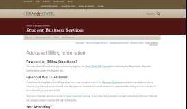 
							         Additional Billing Information : Student Business Services : Texas ...								  
							    