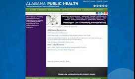 
							         Additional Resources | Alabama Department of Public Health (ADPH)								  
							    