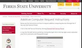 
							         Additive Computer Request - Ferris State University								  
							    