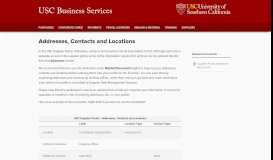 
							         Addresses, Contacts and Locations | USC Business Services								  
							    