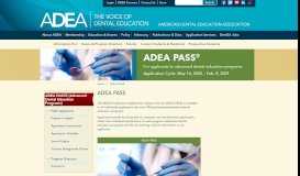 
							         ADEA PASS - American Dental Education Association								  
							    