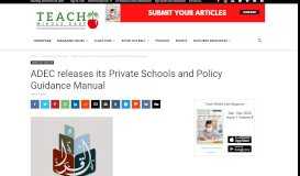 
							         ADEC releases its Private Schools and Policy Guidance Manual ...								  
							    