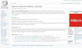 
							         Adecco General Staffing, Australia - Wikipedia								  
							    