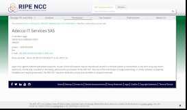 
							         Adecco IT Services SAS - RIPE NCC								  
							    