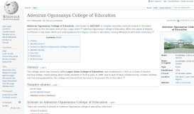 
							         Adeniran Ogunsanya College of Education - Wikipedia								  
							    