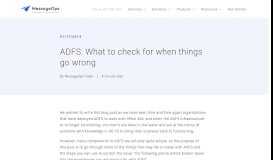 
							         ADFS: What to Check for When Things Go Wrong - MessageOps								  
							    
