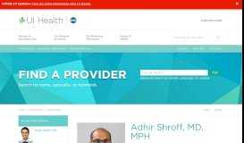 
							         Adhir Shroff, Cardiologist, Cardiology | UI Health								  
							    