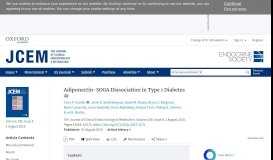 
							         Adiponectin-SOGA Dissociation in Type 1 Diabetes | The Journal of ...								  
							    