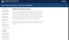 
							         Adjunct Parking Permits | American University, Washington, DC								  
							    