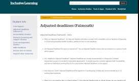 
							         Adjusted deadlines (Falmouth) | Inclusive Learning								  
							    