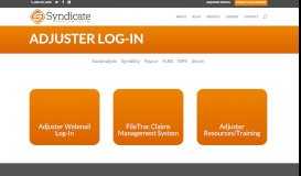 
							         Adjuster Log-In | Syndicate Claims | Claims Management Portal								  
							    