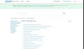 
							         Admin Management – Zoom Help Center								  
							    
