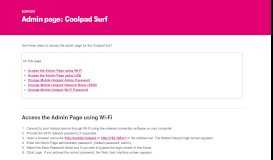 
							         Admin page: Coolpad Surf | T-MOBILE SUPPORT								  
							    