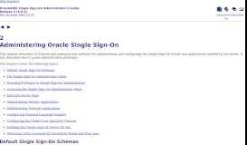 
							         Administering Oracle Single Sign-On								  
							    